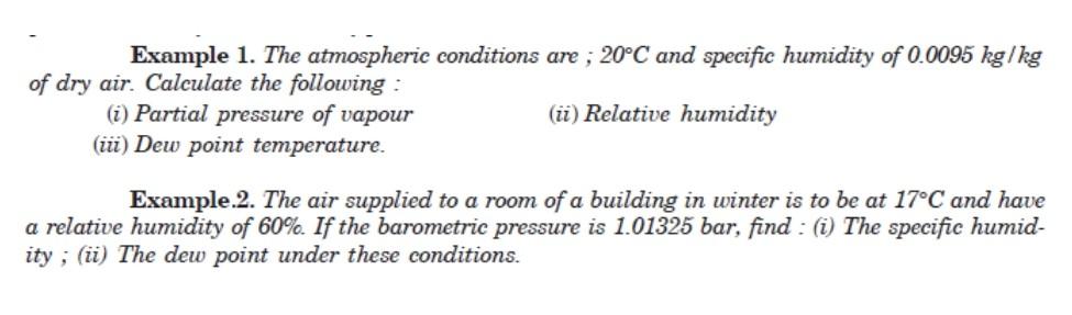 Solved Example 1. The atmospheric conditions are ; 20°C and | Chegg.com