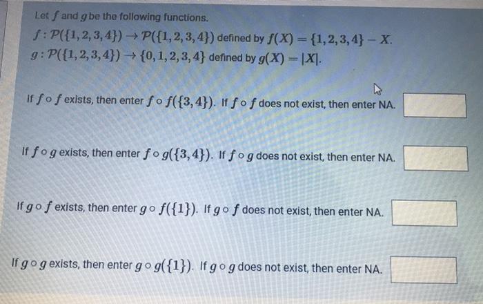 Solved Let F And Gbe The Following Functions F P 1 2 3 Chegg Com