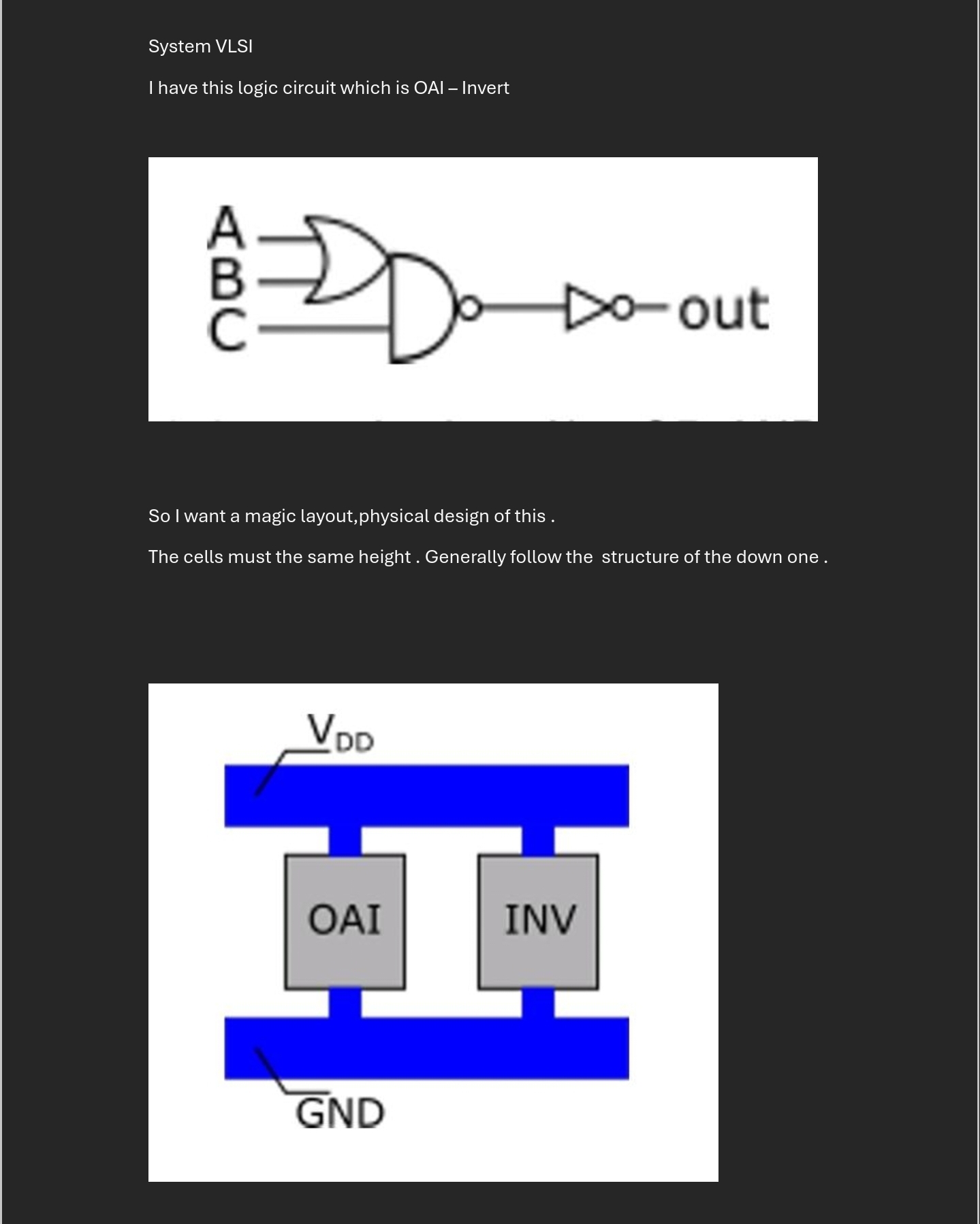 System VLSII have this logic circuit which is OAI - | Chegg.com