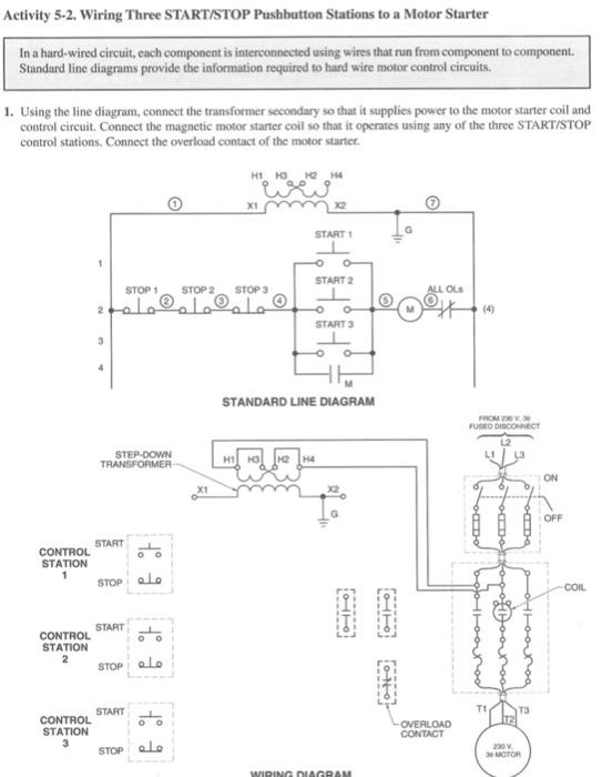 Solved Activity 5-2. Wiring Three START/STOP Pushbutton | Chegg.com