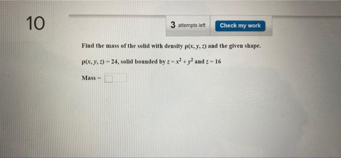 Solved 6 3 attempts left Check my work Find the center of | Chegg.com