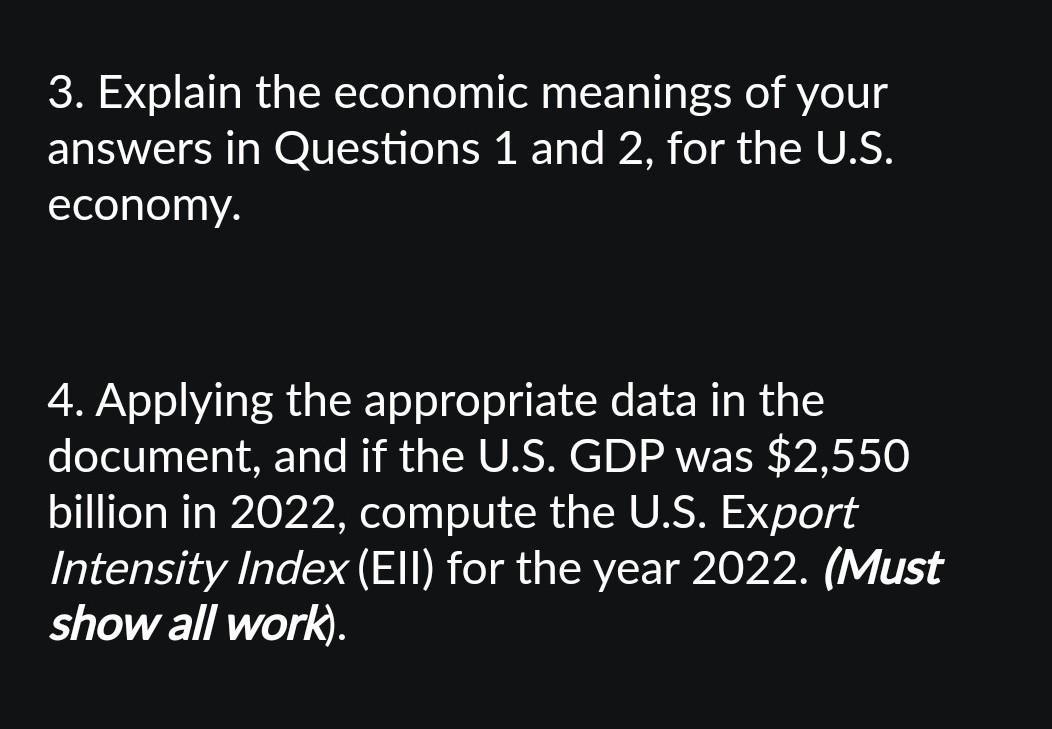 3. Explain The Economic Meanings Of Your Answers In | Chegg.com