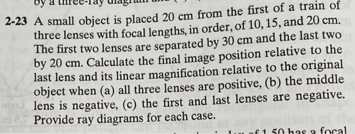 Part c, need problem solved and the ray diagram. | Chegg.com