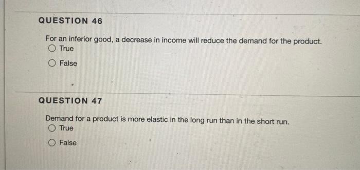 Solved For an inferior good, a decrease in income will | Chegg.com