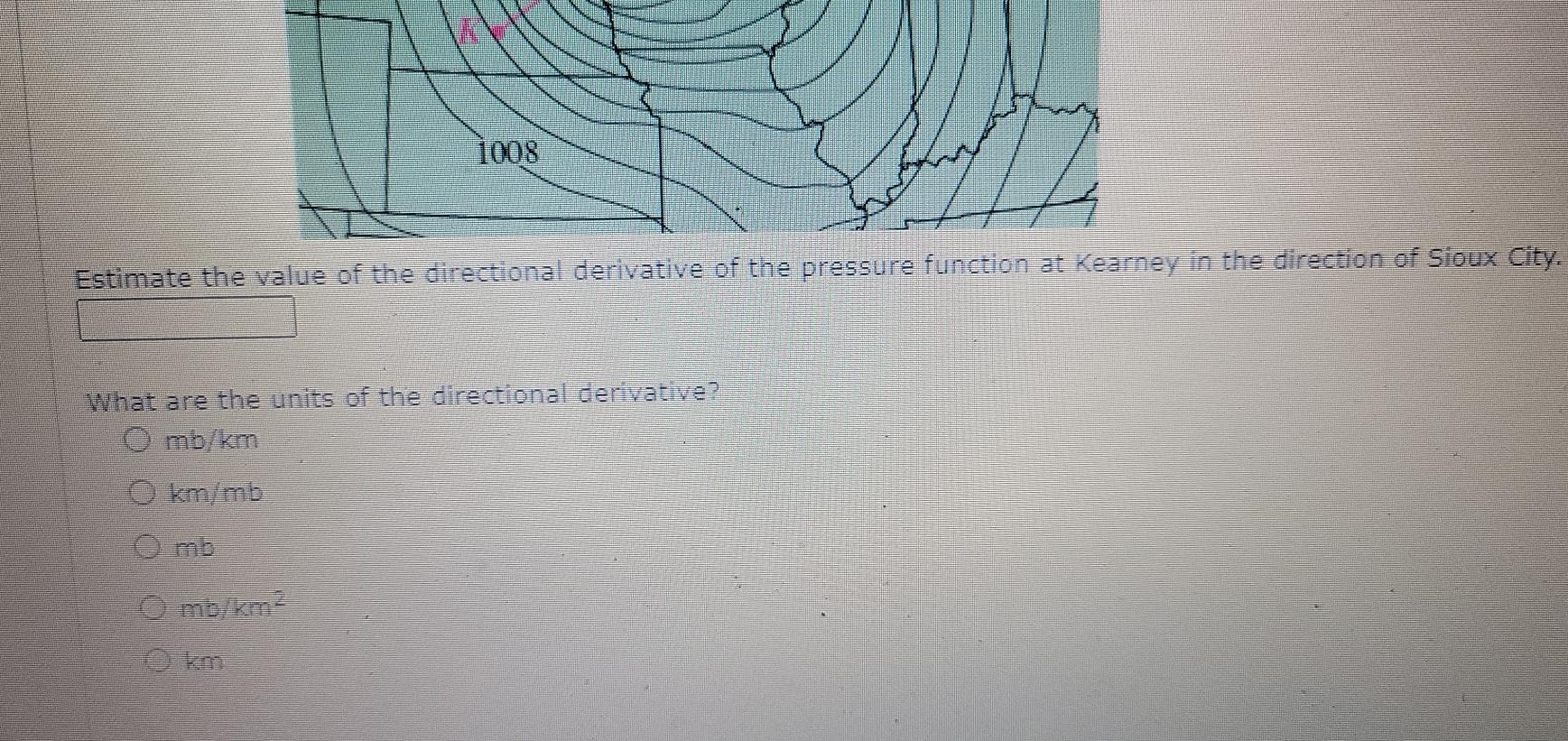 Solved Level curves for barometric pressure (in millibars)
