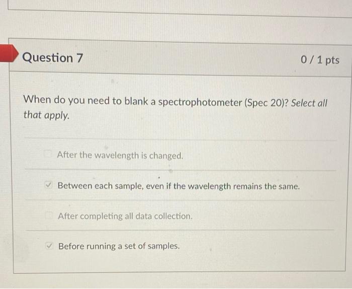 Solved Question 7 0 / 1 pts When do you need to blank a