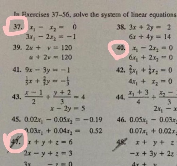 Solved 37 X1 2 0 In Exercises 37 56 Solve The System Of Chegg Com