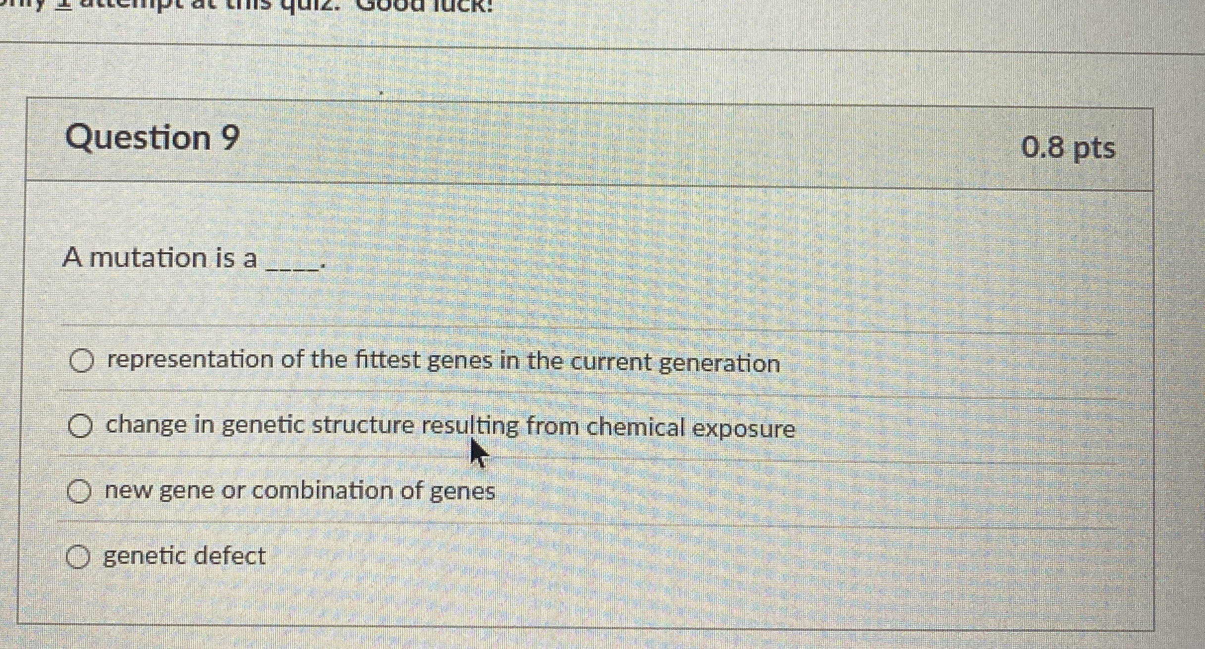 Solved Question 9A mutation is a.representation of the | Chegg.com