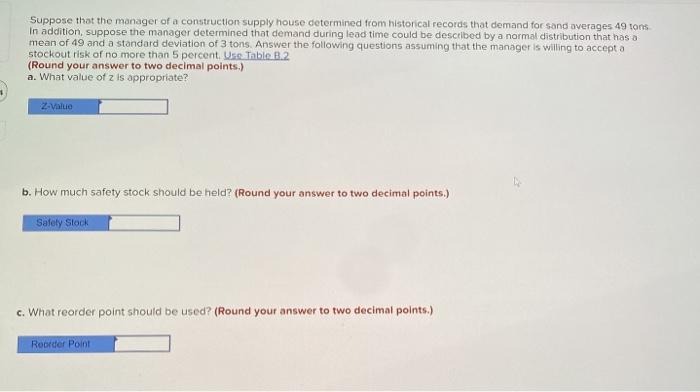 Solved Suppose That The Manager Of A Construction Supply 