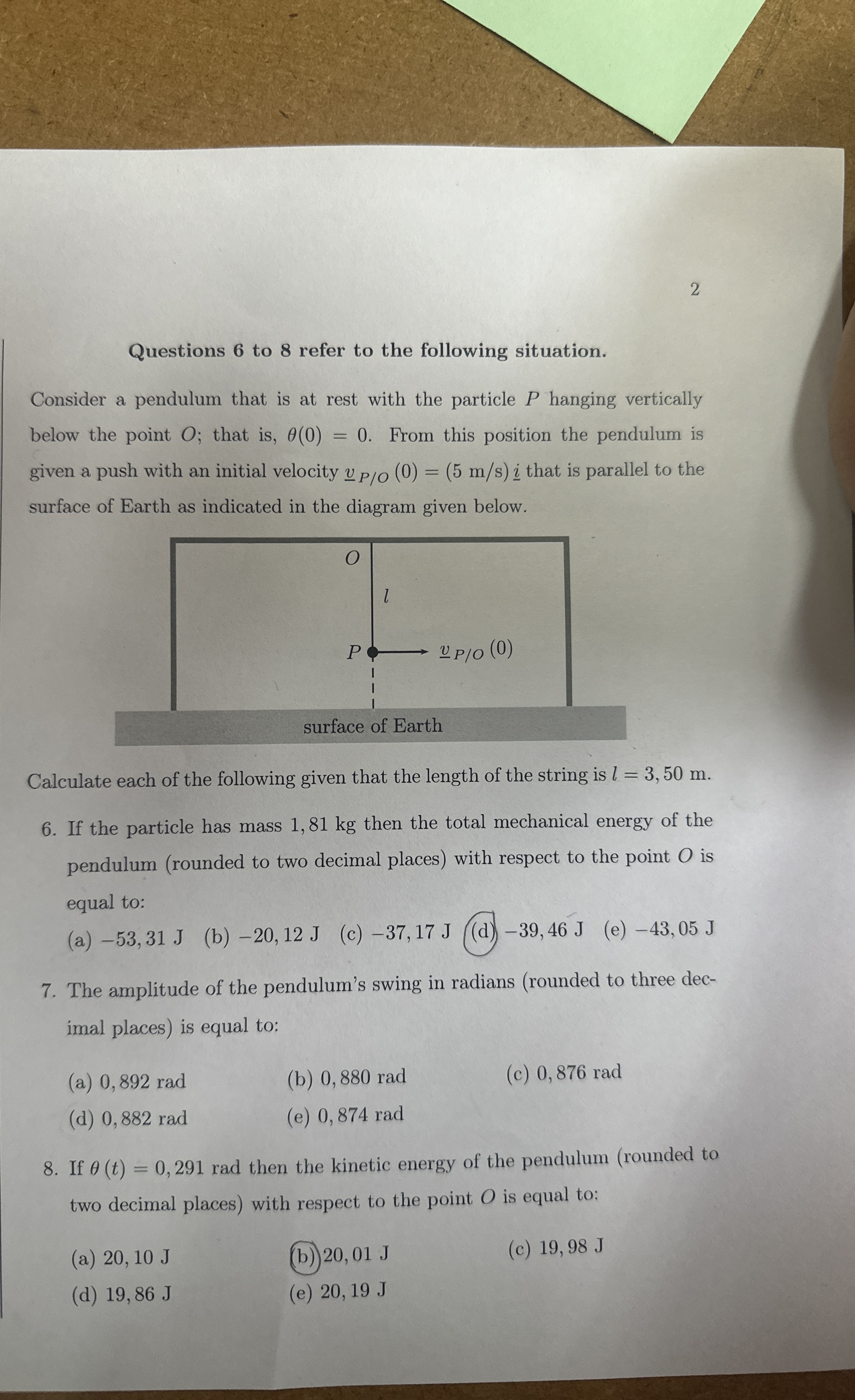 Solved Questions 6 ﻿to 8 ﻿refer to the following | Chegg.com