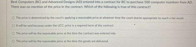 Solved Best Computers (BC) and Advanced Designs (AD) entered | Chegg.com