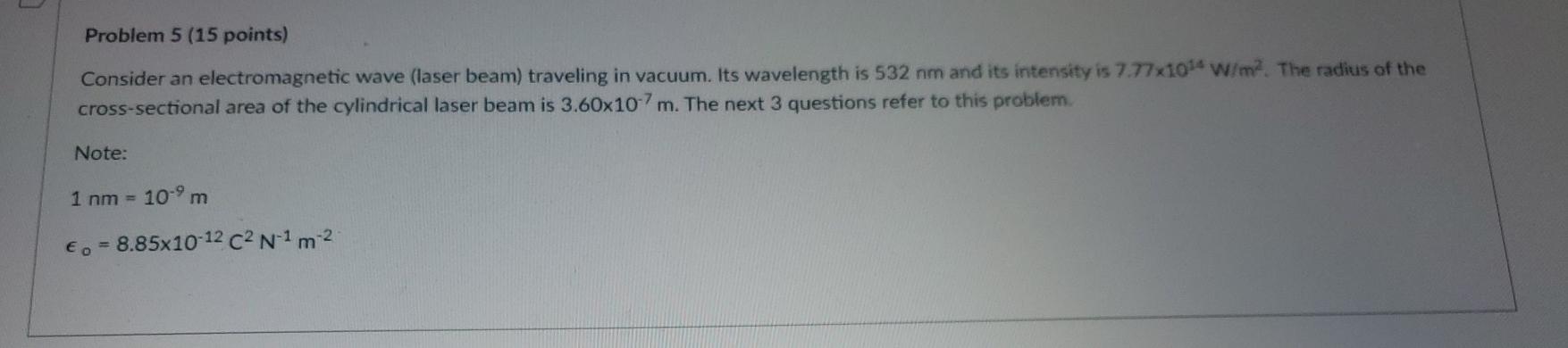 Solved Problem 5a ( 5 points) What is the magnitude of the | Chegg.com