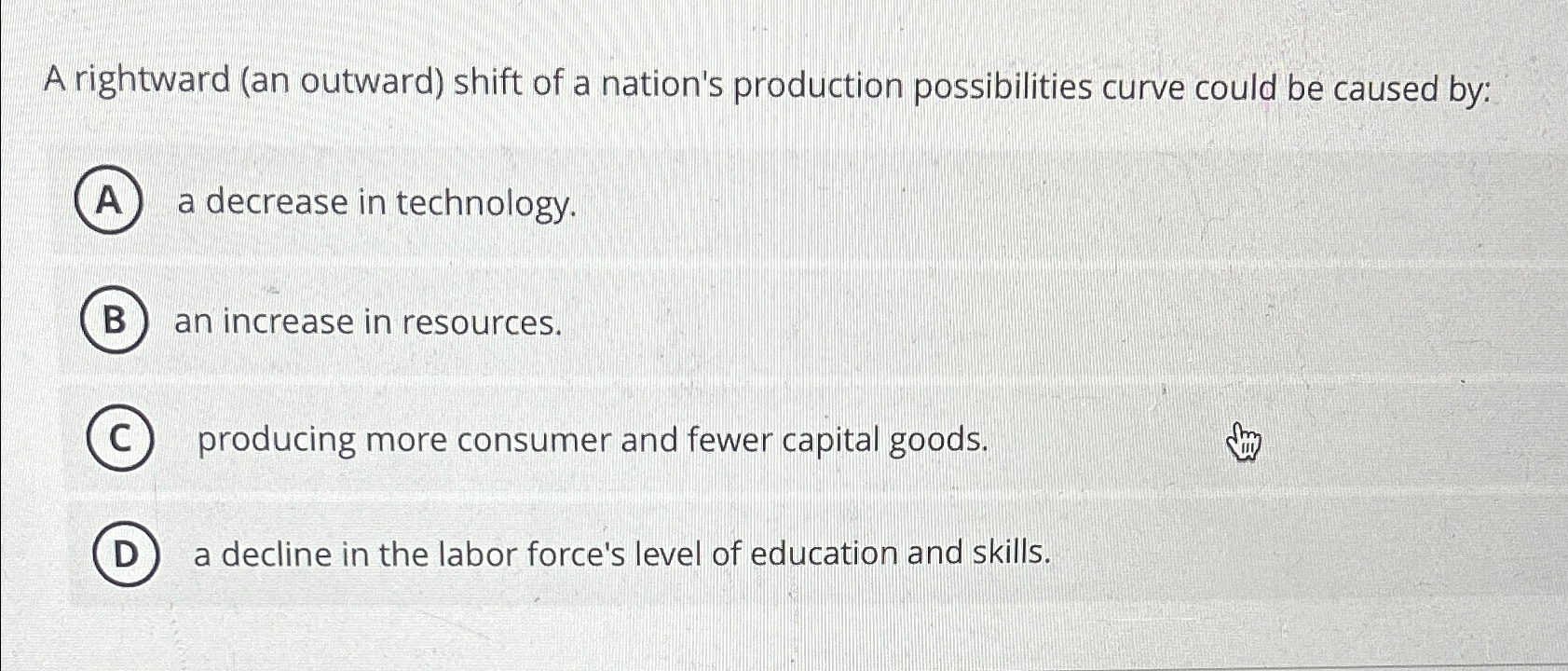 Solved A rightward (an outward) ﻿shift of a nation's | Chegg.com