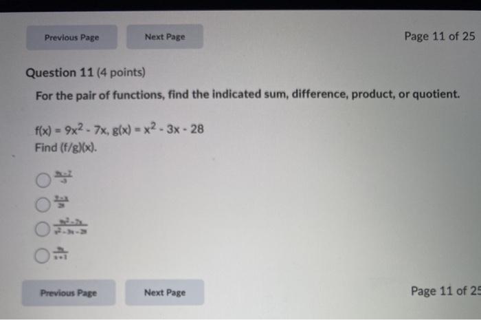 Solved Previous Page Next Page Page 11 of 25 Question 11 (4 | Chegg.com
