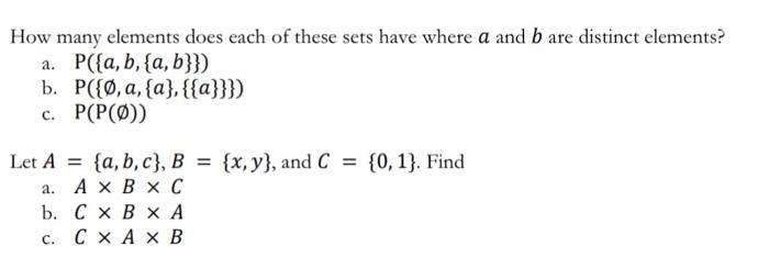 Solved How many elements does each of these sets have where | Chegg.com