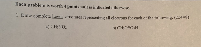 Solved Each problem is worth 4 points unless indicated | Chegg.com