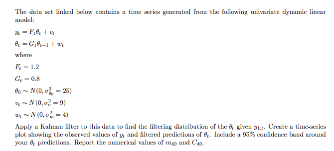 Solved The data set linked below contains a time series | Chegg.com