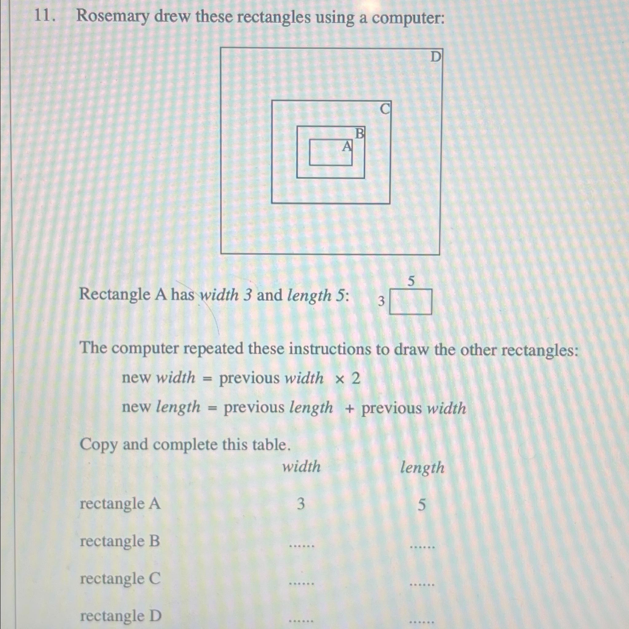 Solved Rosemary drew these rectangles using a | Chegg.com
