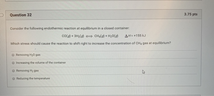Solved Question 31 3.75 pts Consider the following reaction | Chegg.com