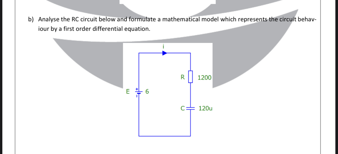 Solved b) ﻿Analyse the RC circuit below and formulate a | Chegg.com