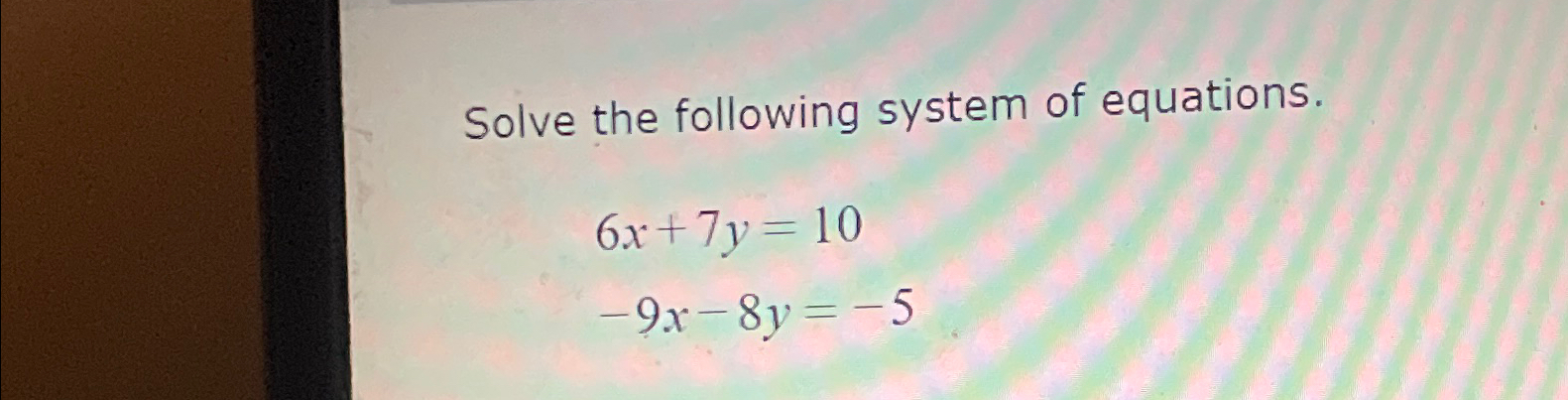 Solved Solve the following system of | Chegg.com