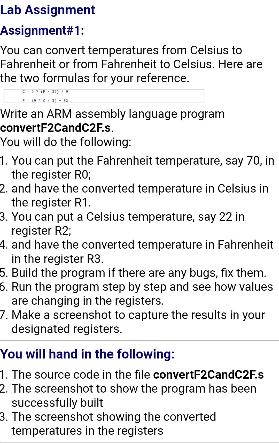 Solved Lab Assignment Assignment#1: You can convert | Chegg.com