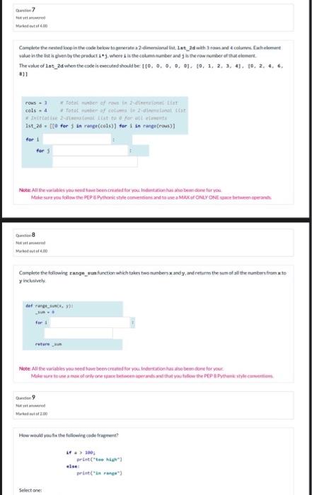 Solved 3 Complete the nested loop in the code below to | Chegg.com