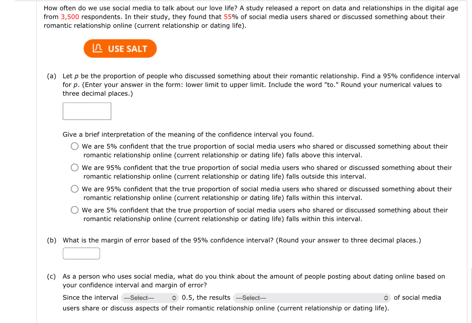 Solved How often do we use social media to talk about our | Chegg.com