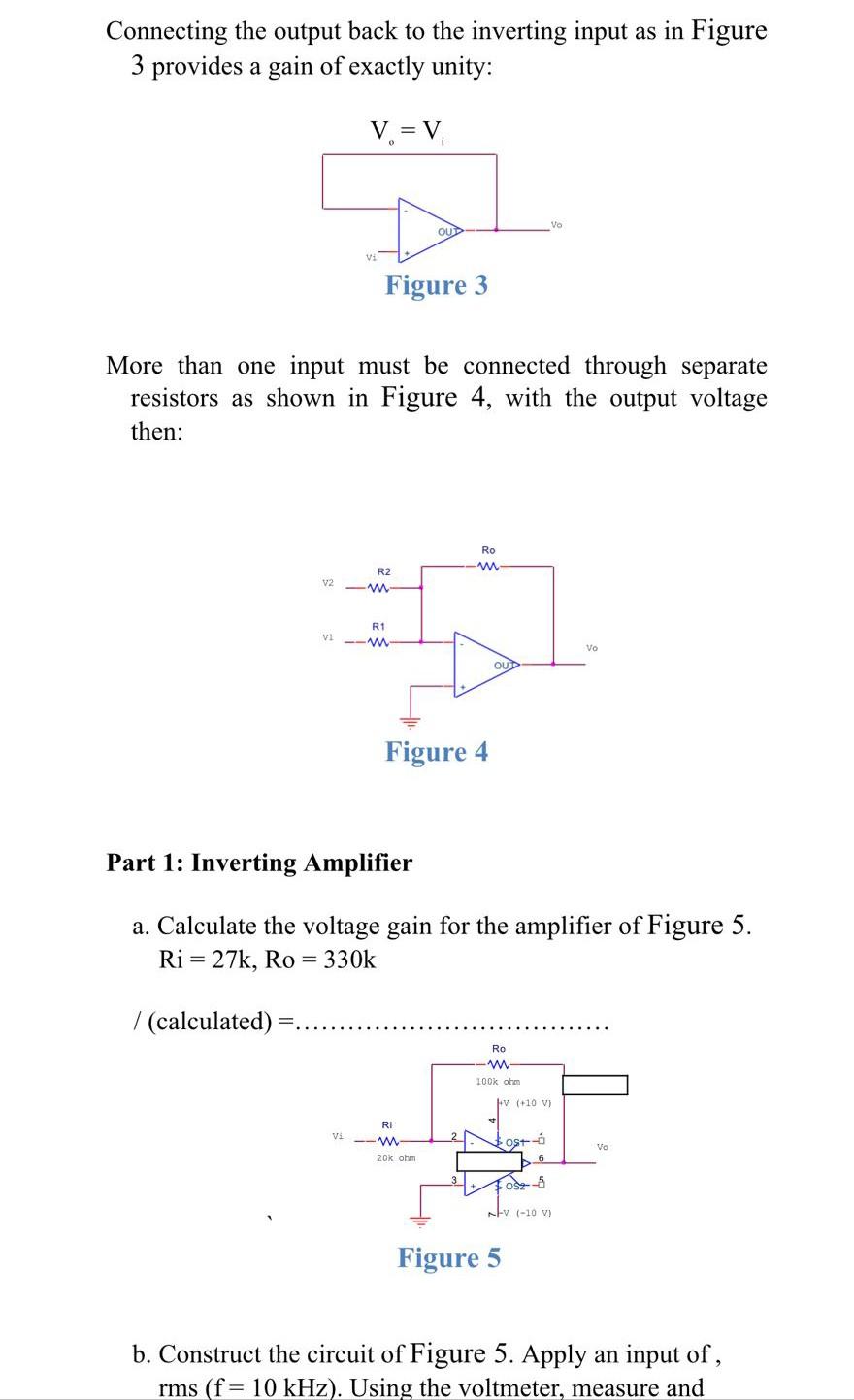 Solved EXPERIMENT 3: Operational Amplifiers (Using | Chegg.com