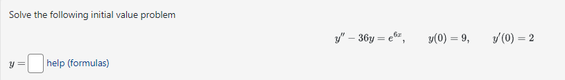 Solved Solve the following initial value | Chegg.com