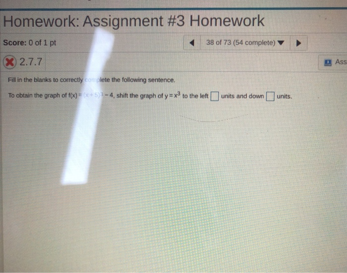 Solved Homework: Assignment #3 Homework Score: 0 of 1 pt 38 | Chegg.com