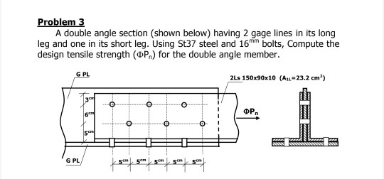 Problem 3 A double angle section (shown below) having | Chegg.com