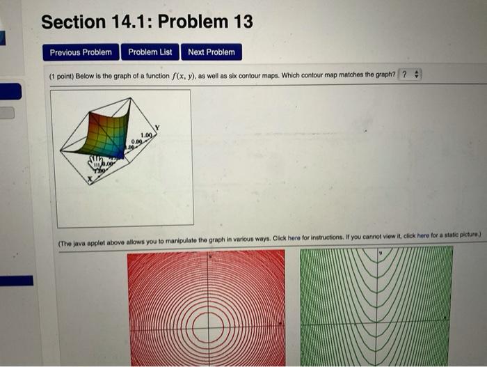 Section 14.1: Problem 13 Previous Problem Problem | Chegg.com