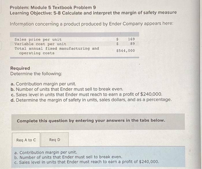 Solved Problem: Module 5 Textbook Problem 9 Learning | Chegg.com