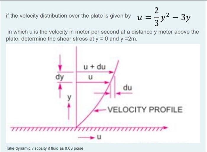 Solved 2 if the velocity distribution over the plate is | Chegg.com