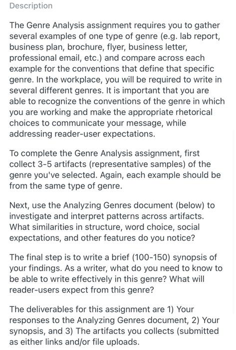 genre analysis example