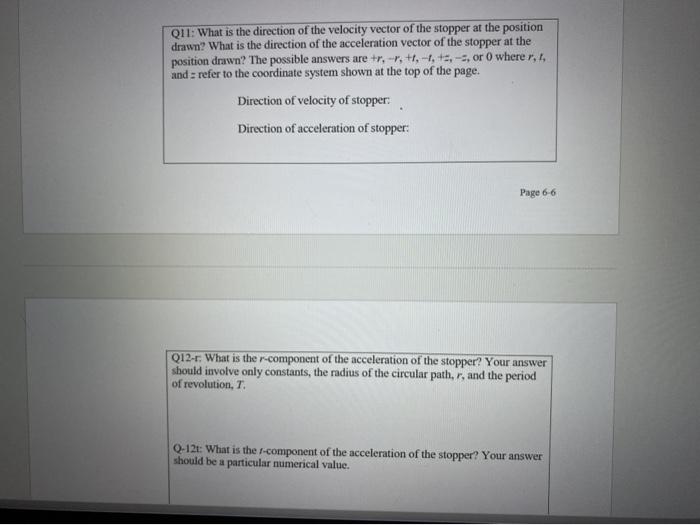 Solved Free Body Diagrams A rubber stopper is swung in a