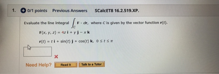 Solved 0 1 Points Previous Answers Scalcet8 16 2 519 Xp Chegg Com