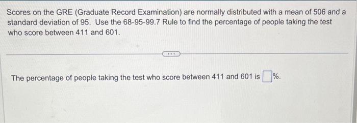 Solved Scores on the GRE (Graduate Record Examination) are | Chegg.com