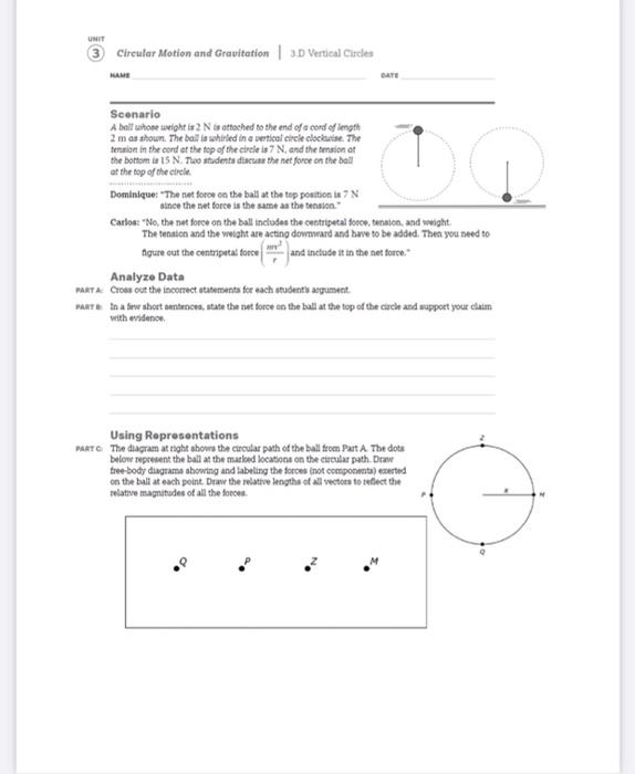 Solved UNIT Circular Motion and Gravitation 3 Vertical | Chegg.com