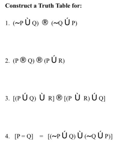 Solved Construct A Truth Table For 1 Cpuq Qu P 2 Chegg Com