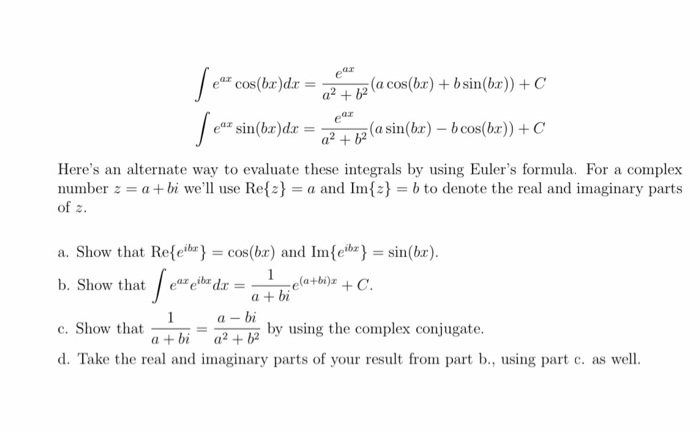 Solved 3. "A complex integral!" In calculus II you learned | Chegg.com