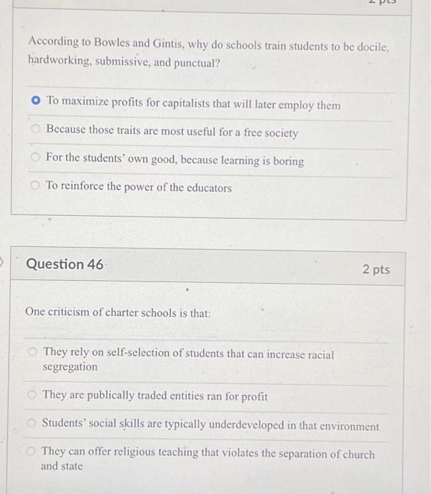 According To Bowles And Gintis Why Do Schools Train Chegg