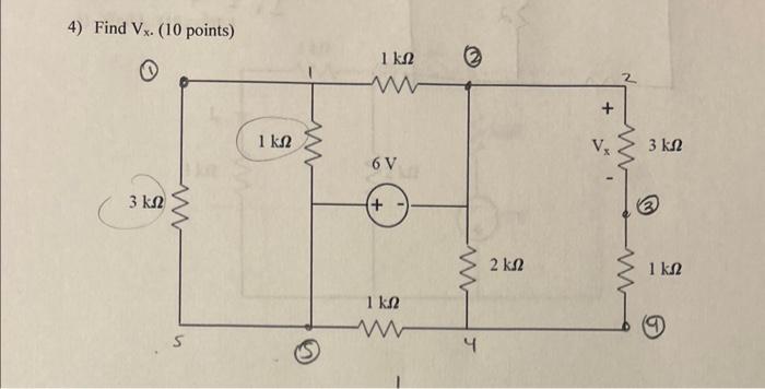 Solved 4) Find V. (10 nninte)5) Find Ix⋅(10 points) | Chegg.com