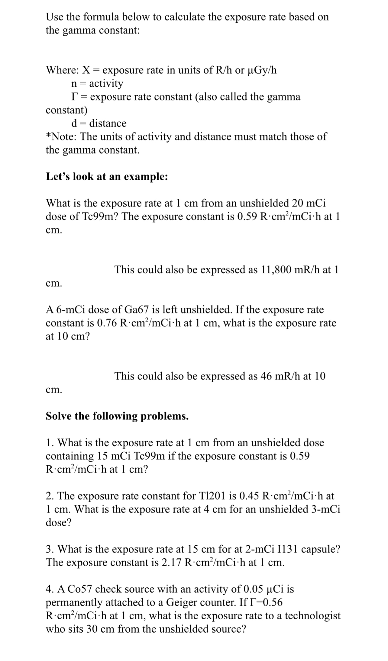 Use the formula below to calculate the exposure rate | Chegg.com