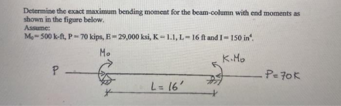 Solved Determine the exact maximum bending moment for the | Chegg.com