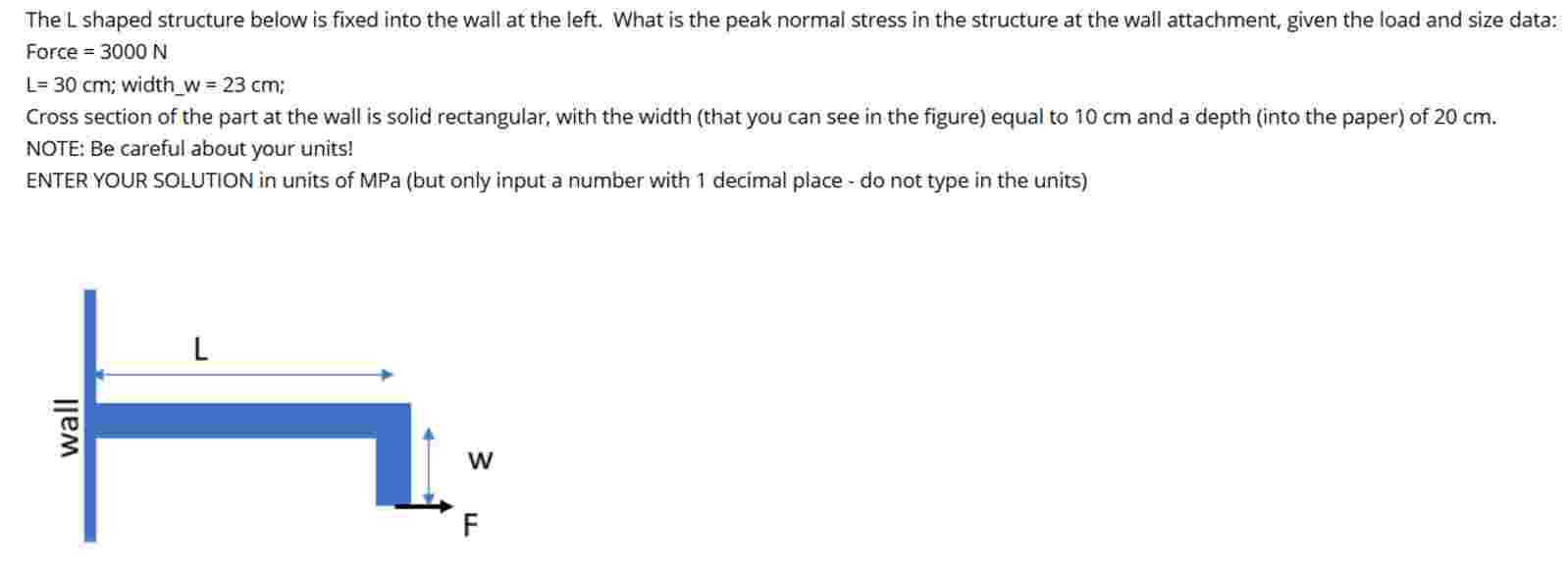 The L shaped structure below is fixed into the wall | Chegg.com