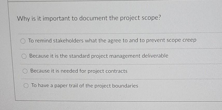 Why Is It Important To Document The Project Scope