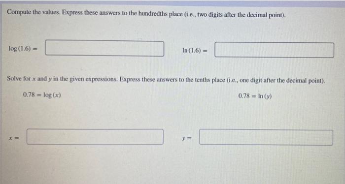 Solved Compute the values. Express these answers to the | Chegg.com