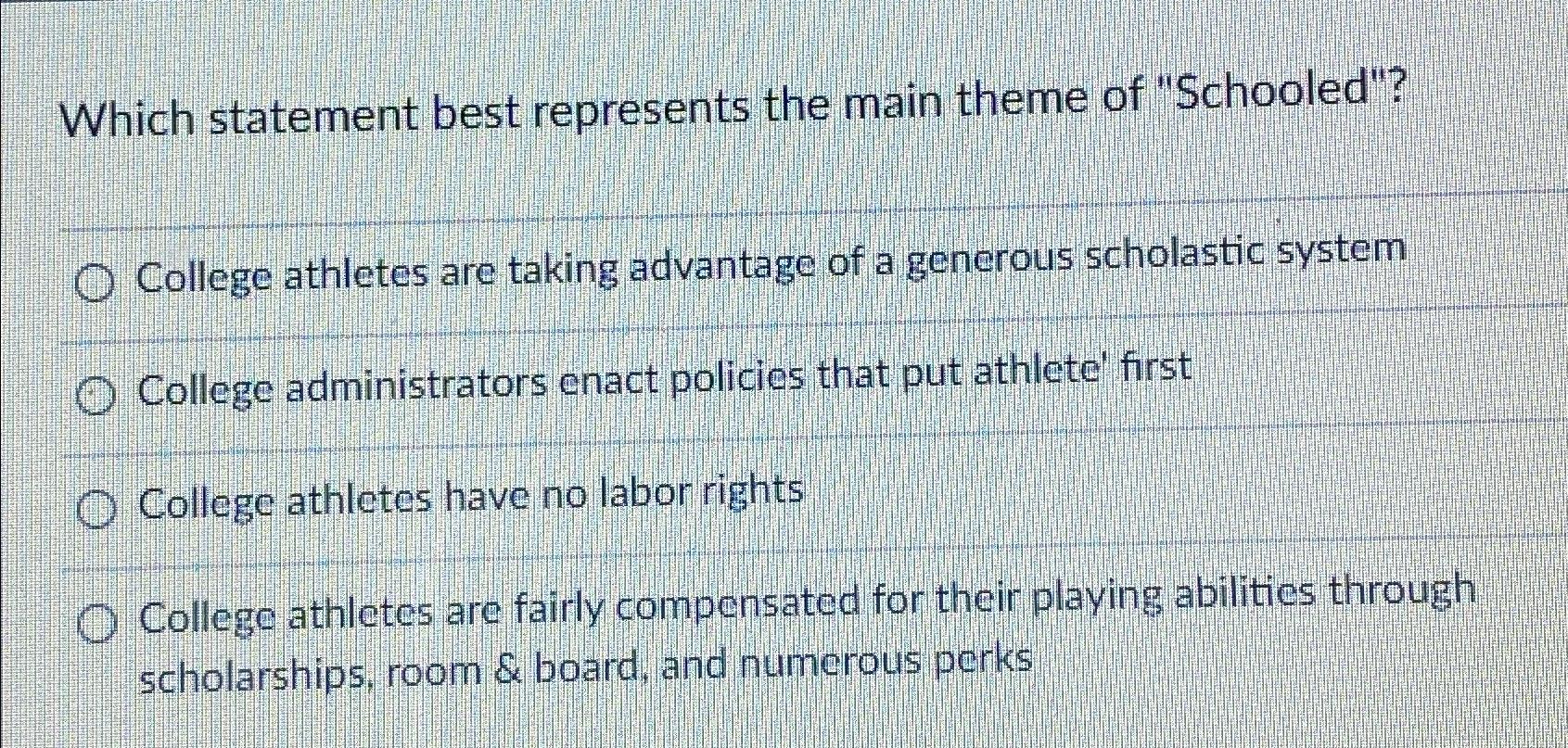 Solved Which statement best represents the main theme of | Chegg.com